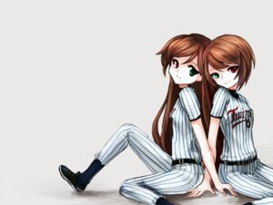 Rating: Safe Score: 0 Tags: 2girls back-to-back brown_hair dress green_eyes heterochromia holding_hands image long_hair looking_at_viewer looking_back multiple_girls pair pinstripe_pattern red_eyes short_hair short_sleeves siblings sisters sitting smile souseiseki striped suiseiseki twins vertical-striped_dress vertical-striped_legwear vertical_stripes User: admin