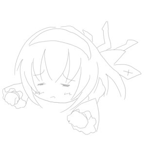 Rating: Safe Score: 0 Tags: 1girl =_= blush chibi closed_eyes eyebrows_visible_through_hair image monochrome simple_background solo striped suigintou vertical_stripes white_background User: admin