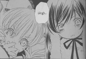 Rating: Safe Score: 0 Tags: 2girls akemi_homura black_hair close-up comic doujinshi greyscale hinaichigo image kaname_madoka monochrome multiple_girls pair ribbon short_hair short_twintails suiseiseki tomoe_mami twintails User: admin