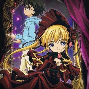 Rating: Safe Score: 0 Tags: 1boy 1girl bangs black_hair blonde_hair blue_eyes bow curtains dress flower hood hoodie image long_hair long_sleeves pink_rose red_dress rose shinku solo twintails very_long_hair User: admin