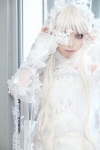 Rating: Safe Score: 0 Tags: 1girl bangs blue_eyes blurry closed_mouth depth_of_field hair_over_one_eye kirakishou lips long_hair looking_at_viewer smile solo sweater white_hair white_theme User: admin