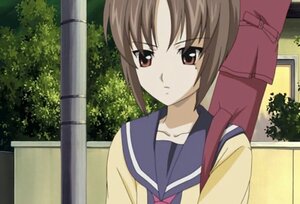 Rating: Safe Score: 0 Tags: 1girl bangs brown_eyes brown_hair bush day human image kashiwaba_tomoe looking_at_viewer outdoors plant sailor_collar school_uniform screenshot serafuku short_hair solo tree upper_body User: admin