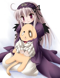 Rating: Safe Score: 0 Tags: 1girl ahoge artist_request bad_anatomy black_wings blush dress frilled_sleeves frills hairband holding image kunkun lolita_hairband long_hair long_sleeves looking_at_viewer photoshop_(medium) pink_eyes purple_dress rozen_maiden silver_hair simple_background sitting smile solo stuffed_animal stuffed_dog suigintou wings User: admin