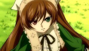 Rating: Safe Score: 0 Tags: 1girl black_ribbon brown_hair dress frills green_dress green_eyes heterochromia image long_hair long_sleeves looking_at_viewer outdoors red_eyes ribbon solo suiseiseki twintails very_long_hair User: admin