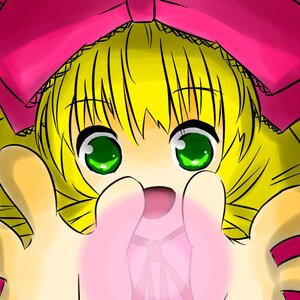 Rating: Safe Score: 0 Tags: 1girl blonde_hair eyebrows_visible_through_hair green_eyes hina_ichigo hinaichigo image looking_at_viewer open_mouth parody simple_background smile solo umbrella User: admin