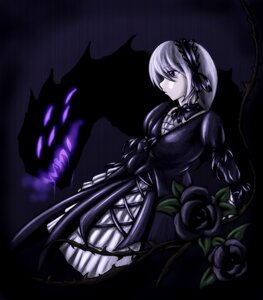 Rating: Safe Score: 0 Tags: 1girl auto_tagged black_background dress flower frills hairband image long_sleeves puffy_sleeves rose solo suigintou wings User: admin