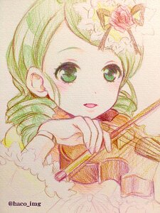 Rating: Safe Score: 0 Tags: 1girl bug flower green_eyes green_hair image kanaria looking_at_viewer open_mouth short_hair smile solo traditional_media upper_body User: admin
