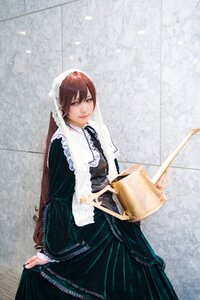 Rating: Safe Score: 0 Tags: 1girl apron basket black_dress blue_eyes brown_hair dress looking_at_viewer maid outdoors smile solo suiseiseki User: admin