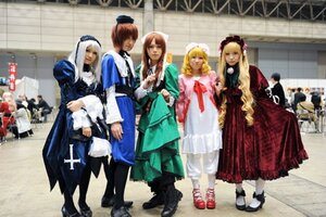 Rating: Safe Score: 0 Tags: 6+girls blonde_hair brown_hair closed_eyes dress everyone hat long_hair multiple_boys multiple_cosplay multiple_girls pantyhose photo tagme User: admin