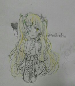 Rating: Safe Score: 0 Tags: 1girl boots bug butterfly dress flower green_eyes hair_ornament image insect kirakishou long_hair one_eye_closed photo sketch smile solo traditional_media two_side_up User: admin