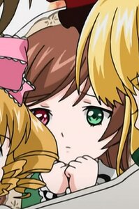 Rating: Safe Score: 0 Tags: 2girls auto_tagged blonde_hair blush bow brown_hair close-up green_eyes hair_bow hina_ichigo image multiple_girls pink_bow solo suiseiseki User: admin