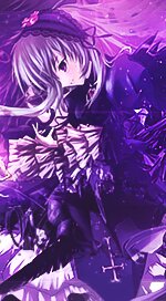 Rating: Safe Score: 0 Tags: 1girl dress frills hairband image long_hair long_sleeves purple_eyes purple_theme solo suigintou User: admin