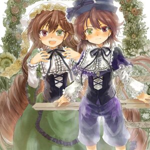 Rating: Safe Score: 0 Tags: 2girls blush brown_hair commentary_request dress drill_hair flower frills green_eyes happy hat heterochromia image long_hair long_sleeves multiple_girls open_mouth pair rose rozen_maiden scissors short_hair siblings sisters smile souseiseki suiseiseki top_hat twins ultimate_asuka very_long_hair User: admin