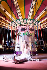 Rating: Safe Score: 0 Tags: 1girl animal_ears dress high_heels kirakishou long_hair sitting solo tail white_hair User: admin