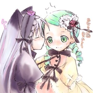 Rating: Safe Score: 0 Tags: 2girls ^^^ animal_ears artist_request blush bow bowtie cat_ears closed_eyes dress drill_hair flower green_eyes green_hair hairband hat hina_ichigo image kanaria kemonomimi_mode kiss long_hair long_sleeves multiple_girls pair purple_hair ribbon rose rozen_maiden simple_background suigintou suiseiseki yuri User: admin
