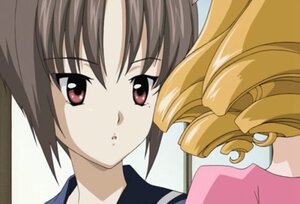 Rating: Safe Score: 0 Tags: 2girls bangs blonde_hair drill_hair human image kashiwaba_tomoe looking_at_viewer multiple_girls red_eyes ringlets sailor_collar screenshot simple_background solo sweatdrop twin_drills white_background User: admin