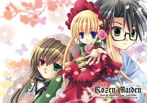 Rating: Safe Score: 0 Tags: 3girls blonde_hair blue_eyes bonnet bow brown_hair dress flower frills green_dress green_eyes head_scarf heterochromia image long_hair long_sleeves looking_at_viewer multiple_girls open_mouth pair red_eyes rose sakurada_jun shinku suiseiseki User: admin