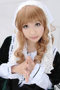 Rating: Safe Score: 0 Tags: 1girl artist_name bangs black_dress blonde_hair blurry closed_mouth curly_hair dress fingernails frills lace lips lolita_fashion long_hair long_sleeves looking_at_viewer maid nail_polish smile solo suiseiseki upper_body User: admin