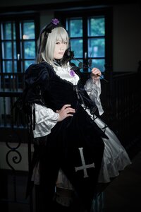 Rating: Safe Score: 0 Tags: 1girl dress flower gothic_lolita hairband indoors lolita_fashion long_sleeves red_eyes solo standing suigintou window User: admin