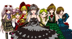 Rating: Safe Score: 0 Tags: 6+girls blonde_hair blue_eyes breasts brown_hair cleavage dress elbow_gloves flower gloves green_eyes green_hair hairband hina_ichigo image kanaria long_hair multiple multiple_girls short_hair siblings silver_hair sisters smile suigintou suiseiseki tagme twins User: admin