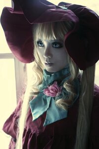 Rating: Safe Score: 0 Tags: 1girl auto_tagged bangs blonde_hair blue_eyes bow bowtie dress flower hat lips long_hair looking_at_viewer mask possible_duplicate rose shinku solo upper_body User: admin