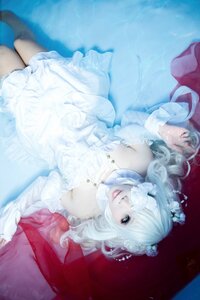 Rating: Safe Score: 0 Tags: 1girl bare_shoulders dress hair_over_one_eye kirakishou lips long_hair lying necklace solo white_dress white_hair User: admin