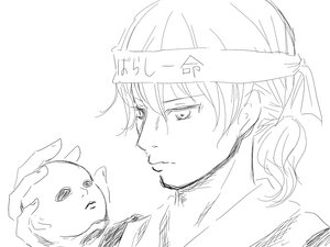 Rating: Safe Score: 0 Tags: 1boy enju greyscale headband human monochrome sketch solo User: admin