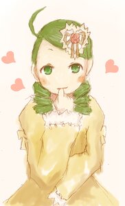 Rating: Safe Score: 0 Tags: 1girl ahoge dress green_eyes green_hair heart image kanaria long_sleeves solo striped User: admin