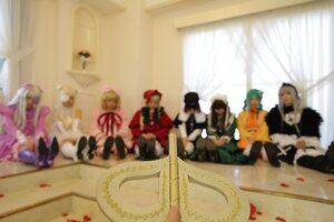 Rating: Safe Score: 0 Tags: 6+boys 6+girls blonde_hair blurry blurry_background blurry_foreground depth_of_field dress hat indoors motion_blur multiple_boys multiple_cosplay multiple_girls photo short_hair sitting standing tagme User: admin