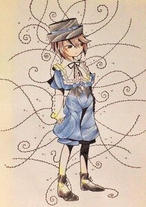 Rating: Safe Score: 0 Tags: 1girl black_legwear capelet hat image long_sleeves looking_at_viewer pantyhose ribbon short_hair solo souseiseki third_eye User: admin