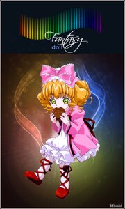 Rating: Safe Score: 0 Tags: 1girl artist_name auto_tagged blonde_hair border bow dress eating food frills full_body green_eyes hair_bow heart hina_ichigo hinaichigo image long_sleeves looking_at_viewer pink_bow pink_dress pink_footwear red_footwear ribbon shoes short_hair solo white_legwear User: admin