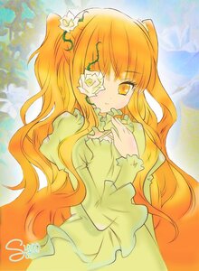 Rating: Safe Score: 0 Tags: 1girl blonde_hair dress eyepatch flower frills hair_flower image kirakishou long_hair long_sleeves orange_hair rose solo two_side_up yellow_dress yellow_flower yellow_rose User: admin