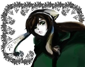 Rating: Safe Score: 0 Tags: 1girl :o image long_hair looking_at_viewer monochrome solo suiseiseki upper_body white_background User: admin
