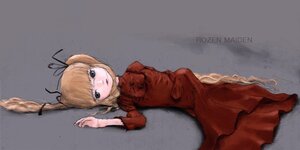 Rating: Safe Score: 0 Tags: 1girl bangs blonde_hair dress drill_hair grey_background image long_sleeves looking_at_viewer red_dress ribbon shinku simple_background solo twintails User: admin