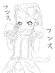 Rating: Safe Score: 0 Tags: 1girl animal_ears blush bow cat_ears cat_tail drill_hair greyscale hair_bow image kanaria long_hair monochrome ringlets simple_background solo tail twin_drills white_background User: admin
