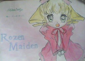 Rating: Safe Score: 0 Tags: 1girl :d blonde_hair dress green_eyes hinaichigo image long_sleeves looking_at_viewer open_mouth photo pink_dress red_dress simple_background smile solo standing User: admin