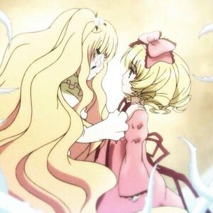 Rating: Safe Score: 0 Tags: 2girls blonde_hair bow crying dress eye_contact hinaichigo image kirakishou long_hair looking_at_another multiple_girls pair pink_bow pink_dress profile puffy_sleeves ribbon tears very_long_hair yellow_background User: admin