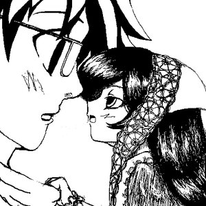 Rating: Safe Score: 0 Tags: 1girl close-up eye_contact face face-to-face greyscale image looking_at_another monochrome profile solo suiseiseki User: admin