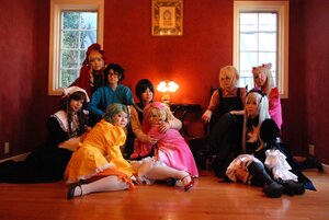 Rating: Safe Score: 0 Tags: 6+girls black_hair blonde_hair brown_hair curtains dress hair_ornament indoors long_hair multiple_boys multiple_cosplay multiple_girls sitting tagme window User: admin