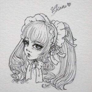 Rating: Safe Score: 0 Tags: 1girl eyelashes flower graphite_(medium) greyscale hair_flower heart image lips long_hair looking_at_viewer monochrome photo portrait ribbon rose shinku simple_background solo traditional_media User: admin