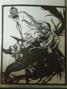 Rating: Safe Score: 0 Tags: 1girl auto_tagged dress floating_hair flower hairband image long_hair long_sleeves monochrome solo suigintou traditional_media wings User: admin