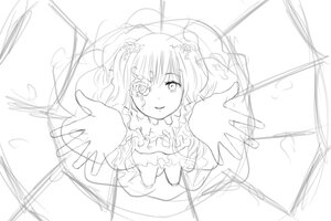 Rating: Safe Score: 0 Tags: 1girl auto_tagged dress greyscale image kirakishou long_hair looking_at_viewer monochrome sketch smile solo string User: admin