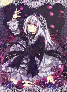 Rating: Safe Score: 0 Tags: 1girl dress flower frilled_sleeves frills gothic_lolita hairband image lolita_fashion long_hair long_sleeves petals purple_eyes purple_flower purple_rose ribbon rose rose_petals silver_hair solo suigintou wings User: admin