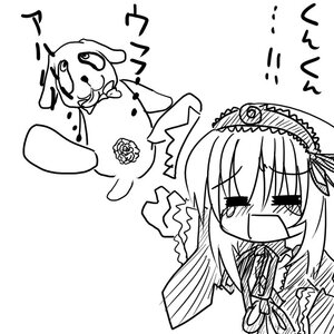 Rating: Safe Score: 0 Tags: 1girl blush chibi dress flower food greyscale hairband image long_hair monochrome rose simple_background solo suigintou tears white_background User: admin