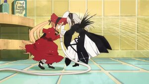 Rating: Safe Score: 0 Tags: 1boy 1girl hat image long_hair pair shinku suigintou very_long_hair white_hair User: admin