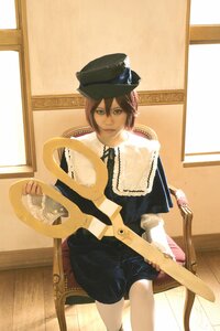 Rating: Safe Score: 0 Tags: 1girl brown_hair chair hat indoors looking_at_viewer short_hair sitting solo souseiseki window User: admin