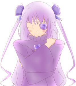 Rating: Safe Score: 0 Tags: 1girl barasuishou crossed_arms hair_ribbon image long_hair long_sleeves purple_hair ribbon simple_background sleeves_past_wrists smile solo striped upper_body vertical_stripes very_long_hair white_background User: admin