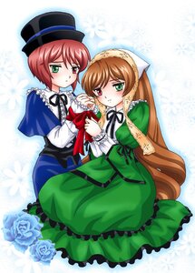 Rating: Safe Score: 0 Tags: 2girls blush brown_hair dress flower frills green_dress green_eyes hat heterochromia holding_hands image long_hair long_sleeves looking_at_viewer multiple_girls pair red_eyes rose short_hair siblings sisters souseiseki suiseiseki top_hat twins very_long_hair User: admin