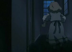 Rating: Safe Score: 0 Tags: 1girl apron black_hair dark dress human night sailor_collar sarah screenshot solo User: admin