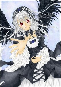 Rating: Safe Score: 0 Tags: 1girl auto_tagged black_ribbon black_wings blush colored_pencil_(medium) cross-laced_clothes dress feathers flower frilled_sleeves frills gothic_lolita hairband image lolita_fashion long_hair long_sleeves looking_at_viewer marker_(medium) millipen_(medium) pastel_(medium) red_eyes ribbon rose sample shikishi silver_hair smile solo suigintou tears traditional_media watercolor_(medium) wings User: admin